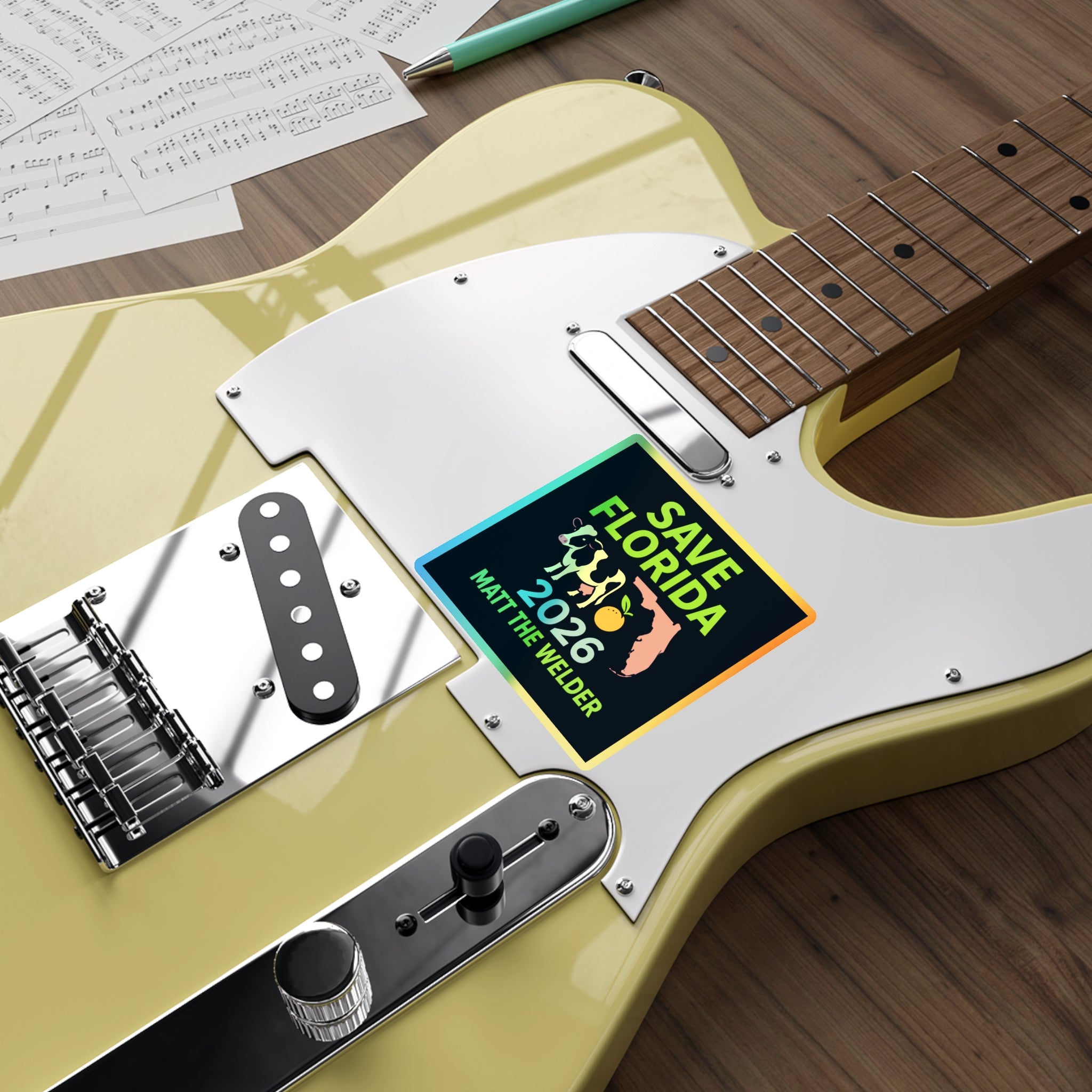 Save Florida 2026 Holographic Die-Cut Sticker — Matt The Welder Campaign