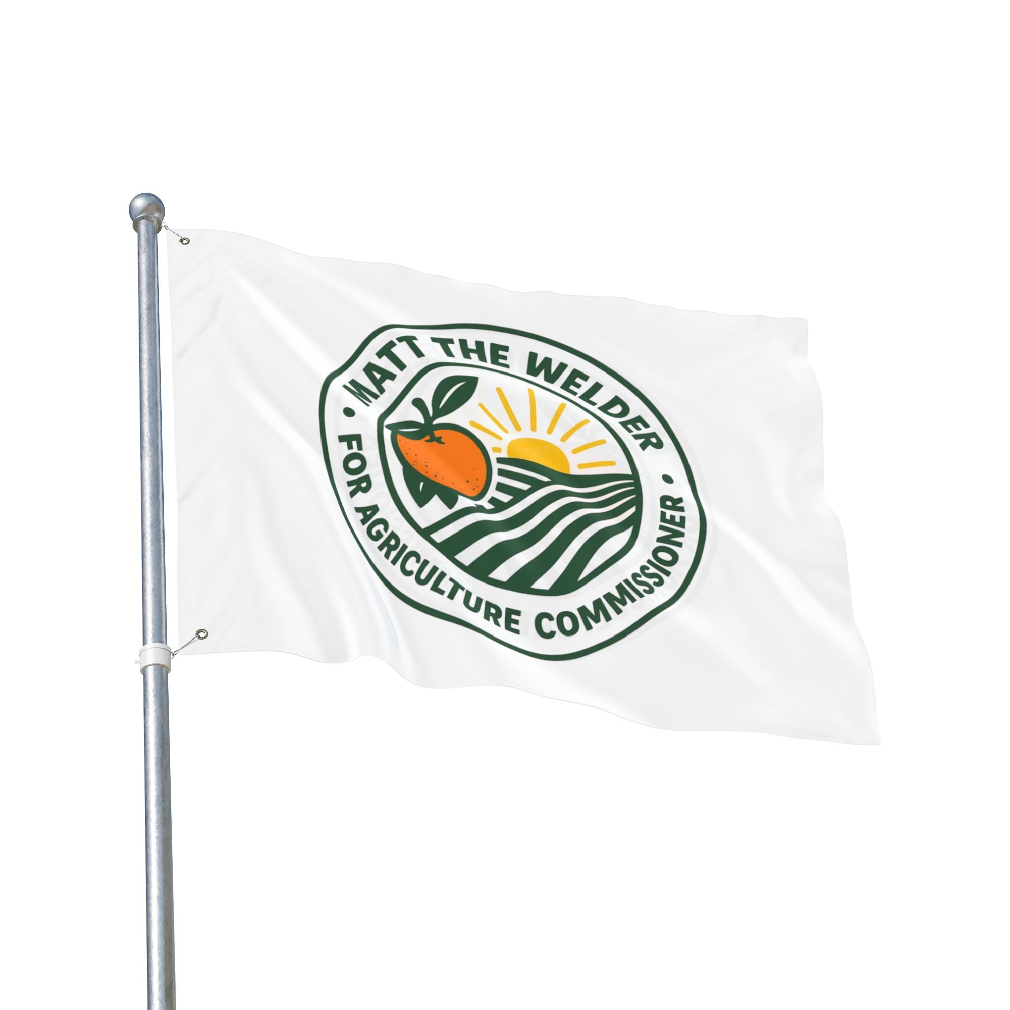 Campaign Flag — "Matt The Welder For Agriculture Commissioner" Double-Sided Garden Banner