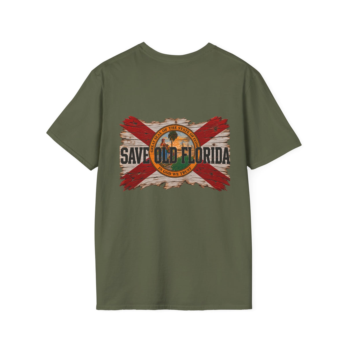 Design on Back, Save Old Florida  T-Shirt
